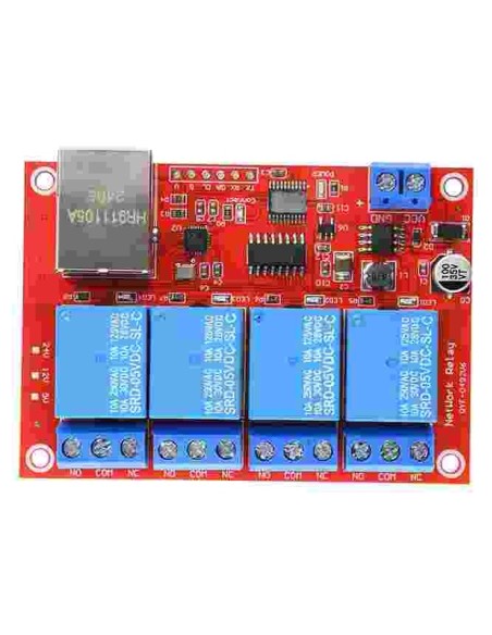 Placa 4 reles ethernet c CH9120 ethernet phy