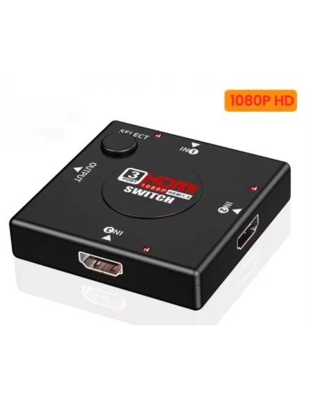 Switch compatível com hdmi, 3 portas 1080P