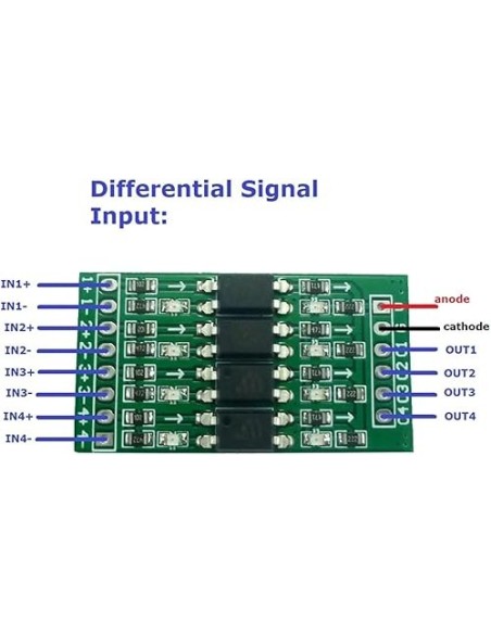 Modulo Opisolador 4 canais in 24V out 5 V Active Low