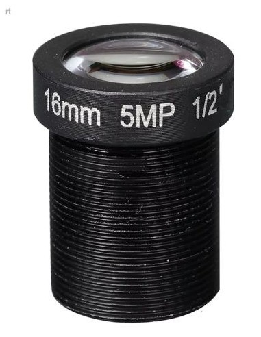 Lente M12 16 mm 5Mpixels F2.0 1/2 .5"