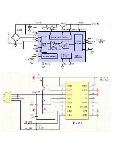 Módulo HX711 Conversor ADC 24 bits + Amplificador para Célula de Carga