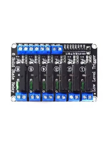 Placa de 6 reles de estado Solido