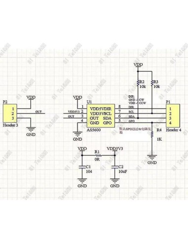AS5600 Sensor De angulo magnético ( encoder )  12 Bits
