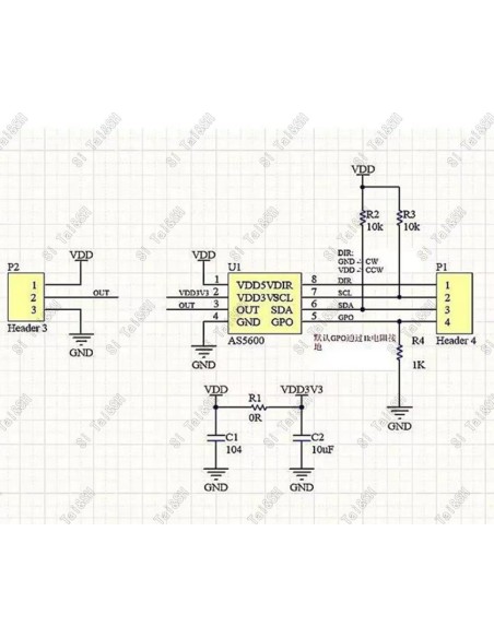 AS5600 Sensor De angulo magnético ( encoder )  12 Bits