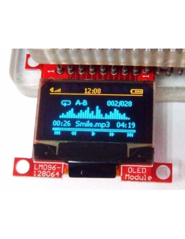Módulo de Display OLED Tiny 0.96 128x64 3.3V 5V SSD1306 16 pinos paralelo SPI IIC LM096