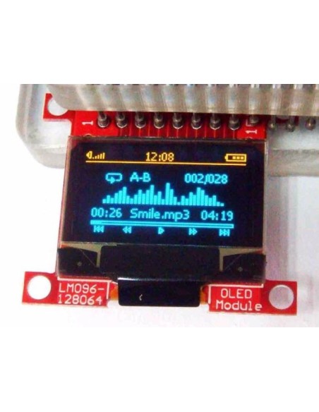Módulo de Display OLED Tiny 0.96 128x64 3.3V 5V SSD1306 16 pinos paralelo SPI IIC LM096