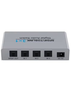 Interruptor digital spdif/toslink 3x1 com controle remoto ir 2