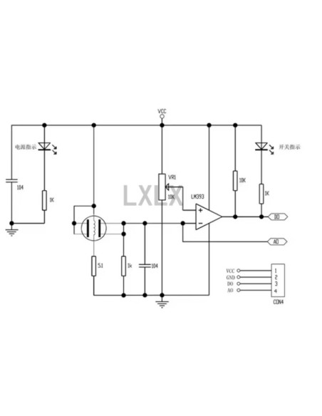Módulo Sensor MQ‑5 presença de gases inflamáveis, como GLP (gás de cozinha), gás natural, hidrogênio e metano,