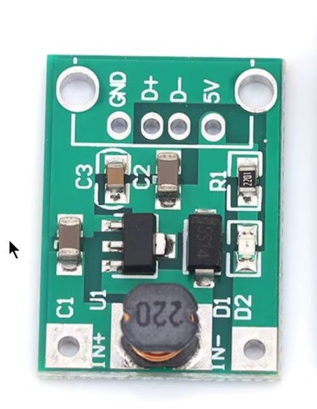 Módulo DC‑DC Booster Tensão de entrada: 0,9 V a 5 V DC Saida 5V para USB