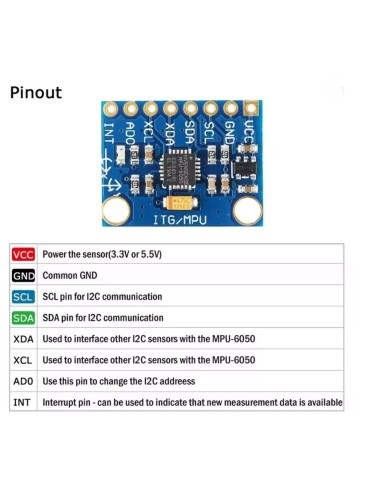 MPU6050 3 Axis Analog Gyroscope Sensor Accelerometer Module IIC I2C