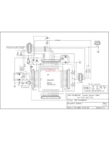 MSPTS430PM64 - 64-PIN TARGET DEVELOPMENT BOARD FOR MSP430F1X, MSP430F2X AND MSP430F4X MCUS