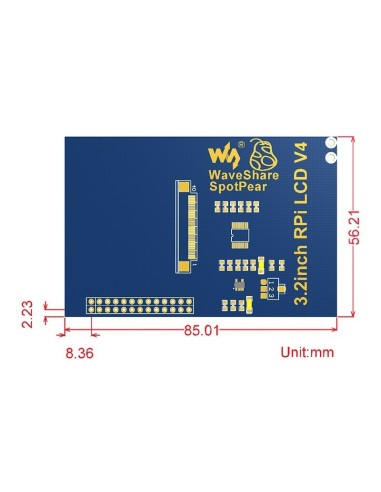 320—240, 3.2 INCH RESISTIVE TOUCH SCREEN TFT LCD, DESIGNED FOR RASPBERRY PI