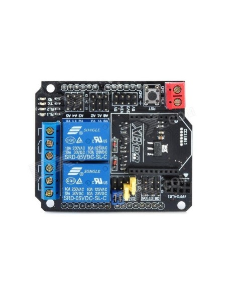 2 CHANNEL RELAY SHIELD FOR ARDUINO (WITH NRF24L01 XBEE/BTBEE INTERFACE )