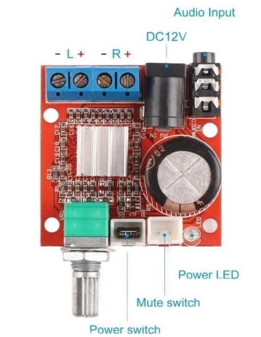 PAM8610, 2x10W, Dual Channel, Classe D, 12V amplifier
