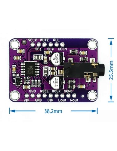 UDA1334A I2S-bus To 3mm phone  Audio DAC 24 bits 44.1 kHz s