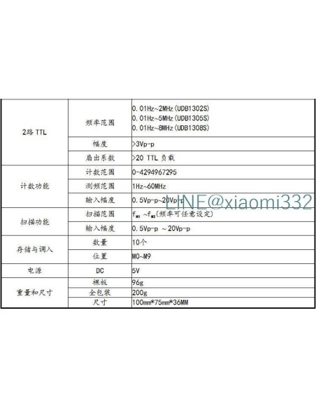 Gerador De funcoes DDS UDB1308S 8 Mhz