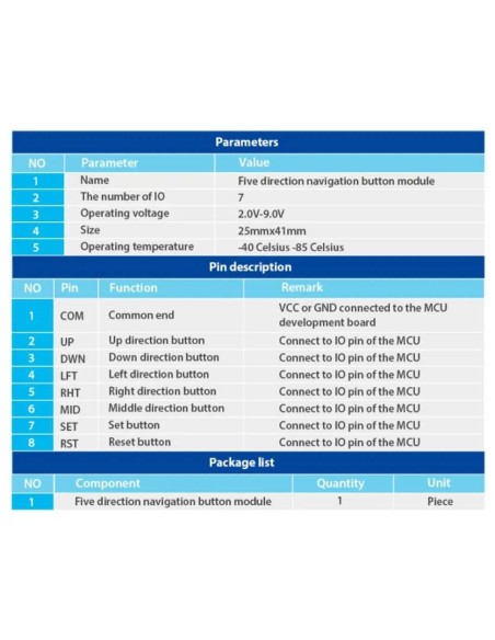 Botão de Navegação para 5 d Rocker MCU