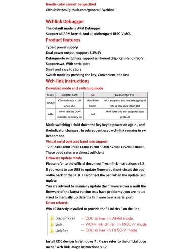 Wchlink Mini CH549F Daplink ARM & RISC V debugger