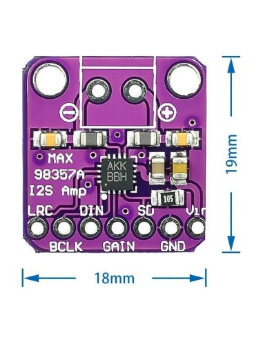 MAX98357  classe-D I2S amplifier 3W