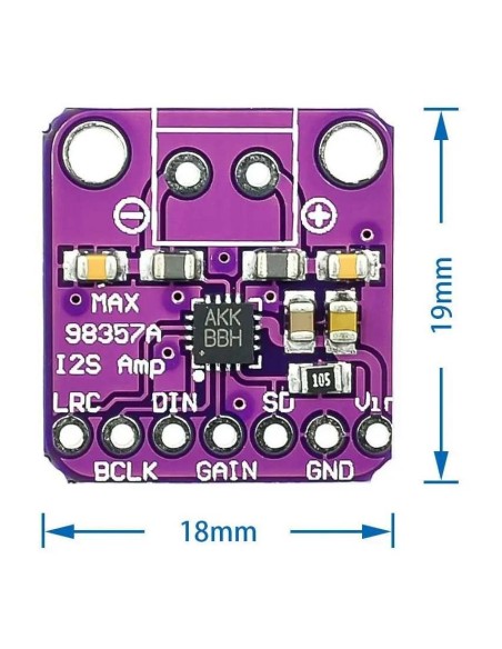 MAX98357  classe-D I2S amplifier 3W